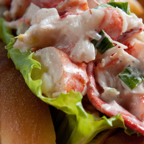 Lobster roll close up